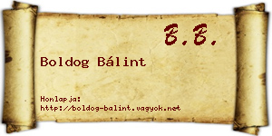 Boldog Bálint névjegykártya